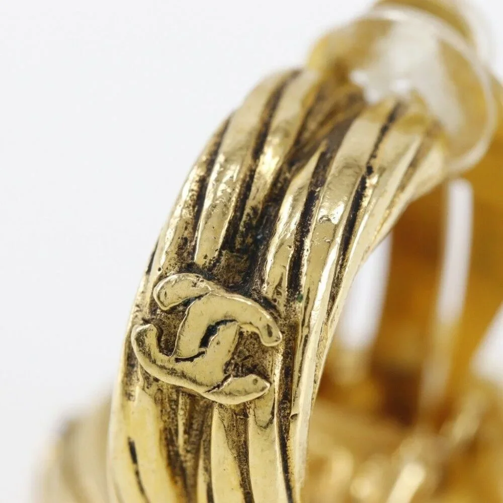 CHANEL Earring Plated Gold 11g Women - Picture 2 of 9